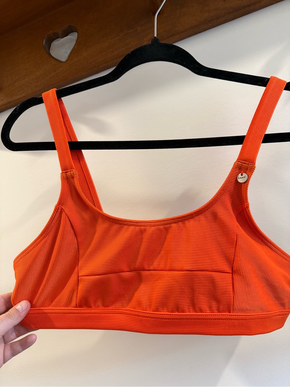 Ribbed Orange Bikini Top — Scoop Bralette Style